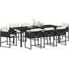 Sodo valgomojo komplektas 9 pcs Juoda poliratanas