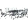 Lauko baldų komplektas Sodo valgomojo komplektas 9 pcs Antracito 212 x 90 x 76 cm