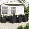 Lauko baldų komplektas Sodo valgomojo komplektas 9 pcs Antracito ir kreminė PP