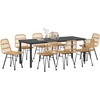 Sodo valgomojo komplektas 9 pcs Ruda