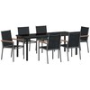 Sodo valgomojo komplektas 7 pcs Juoda Miltelinis plienas