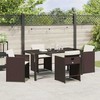Lauko baldų komplektas Sodo valgomojo komplektas 5 pcs Ruda poliratanas