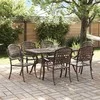 Lauko baldų komplektas Sodo valgomojo komplektas 7 pcs Bronzinė Aliuminis