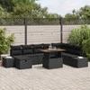 Sodo Sofų Rinkinys su saugykla 9 pcs Juoda Poli ratanas