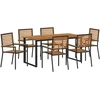 Lauko baldų komplektas Sodo valgomojo komplektas 7 pcs Juoda Kietos akacijos mediena