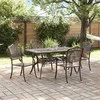 Lauko baldų komplektas Sodo valgomojo komplektas 5 pcs Bronzinė Aliuminis