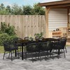 Sodo valgomojo komplektas 9 pcs Juoda