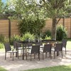 Sodo valgomojo komplektas 9 pcs Ruda ir juoda PE ratanas