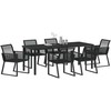 Sodo valgomojo komplektas 7 pcs Juoda