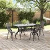 Lauko baldų komplektas Sodo valgomojo komplektas 5 pcs Juoda Aliuminis