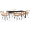 Sodo valgomojo komplektas 7 pcs Ruda