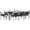 Sodo valgomojo komplektas 9 pcs Ruda ir juoda PE ratanas