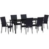 Sodo valgomojo komplektas 7 pcs Juoda