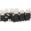 Sodo valgomojo komplektas 9 pcs Juoda poliratanas