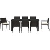 Sodo valgomojo komplektas 9 pcs Juoda
