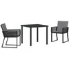 Lauko baldų komplektas Sodo valgomojo komplektas 3 pcs Juoda