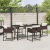 Lauko baldų komplektas Sodo valgomojo komplektas 5 pcs Ruda poliratanas