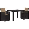 Lauko baldų komplektas Sodo valgomojo komplektas 3 pcs Antracito ir taupe PP