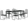 Lauko baldų komplektas Sodo valgomojo komplektas 7 pcs Juoda