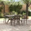 Lauko baldų komplektas Sodo valgomojo komplektas 5 pcs Bronzinė Aliuminis