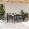 Sodo valgomojo komplektas 7 pcs Juoda poliratanas