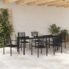 Sodo valgomojo komplektas 7 pcs Juoda