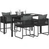 Lauko baldų komplektas Sodo valgomojo komplektas 5 pcs Juoda ir Antracitas