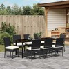Sodo valgomojo komplektas 9 pcs Juoda