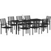 Sodo valgomojo komplektas 9 pcs Juoda
