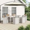 Lauko baldų komplektas Sodo valgomojo komplektas su pagalve 7 pcs Balta ir taupe PP