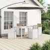 Lauko baldų komplektas Sodo valgomojo komplektas su pagalve 5 pcs Balta ir taupe PP