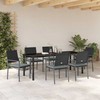 Sodo valgomojo komplektas 7 pcs Juoda ir šviesiai pilka