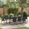 Lauko baldų komplektas Sodo valgomojo komplektas 9 pcs Juoda Textilene ir plienas