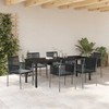 Sodo valgomojo komplektas 7 pcs Juoda PE ratanas