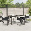 Lauko baldų komplektas Sodo valgomojo komplektas 5 pcs Juoda poliratanas