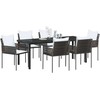 Sodo valgomojo komplektas 7 pcs Ruda ir juoda PE ratanas