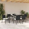 Lauko baldų komplektas Sodo valgomojo komplektas 7 pcs Juoda