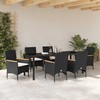 Sodo valgomojo komplektas su pagalve 7 pcs Juoda poliratanas