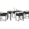 Lauko baldų komplektas Sodo valgomojo komplektas 5 pcs Juoda poliratanas