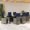 Sodo valgomojo komplektas 7 pcs Juoda poliratanas