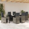 Sodo valgomojo komplektas 7 pcs Pilka poliratanas