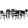 Sodo valgomojo komplektas 7 pcs Juoda