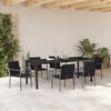 Sodo valgomojo komplektas 7 pcs Juoda ir pilka PE ratanas