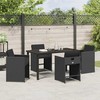 Lauko baldų komplektas Sodo valgomojo komplektas 5 pcs Juoda poliratanas