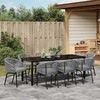 Sodo valgomojo komplektas 9 pcs Antracitas