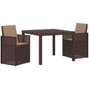 Lauko baldų komplektas Sodo valgomojo komplektas su pagalve 3 pcs Ruda ir taupe PP