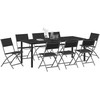 Sodo valgomojo komplektas 9 pcs Juoda
