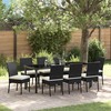 Sodo valgomojo komplektas 9 pcs Juoda