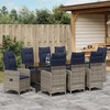 Sodo valgomojo komplektas 9 pcs Juoda poliratanas