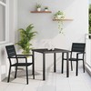 Lauko baldų komplektas Sodo valgomojo komplektas 3 pcs Juoda
